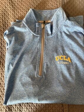 UCLA Alumni Men's Heathered Blue Quarter-Zip Pullover